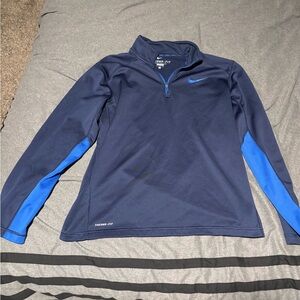 Nike Navy and Blue Quarter-Zip Pullover